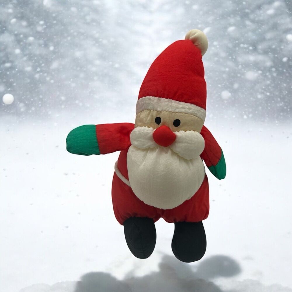 Vtg Sears Soft Dreams Nylon Santa Claus stuffed toy plush 80s Christmas